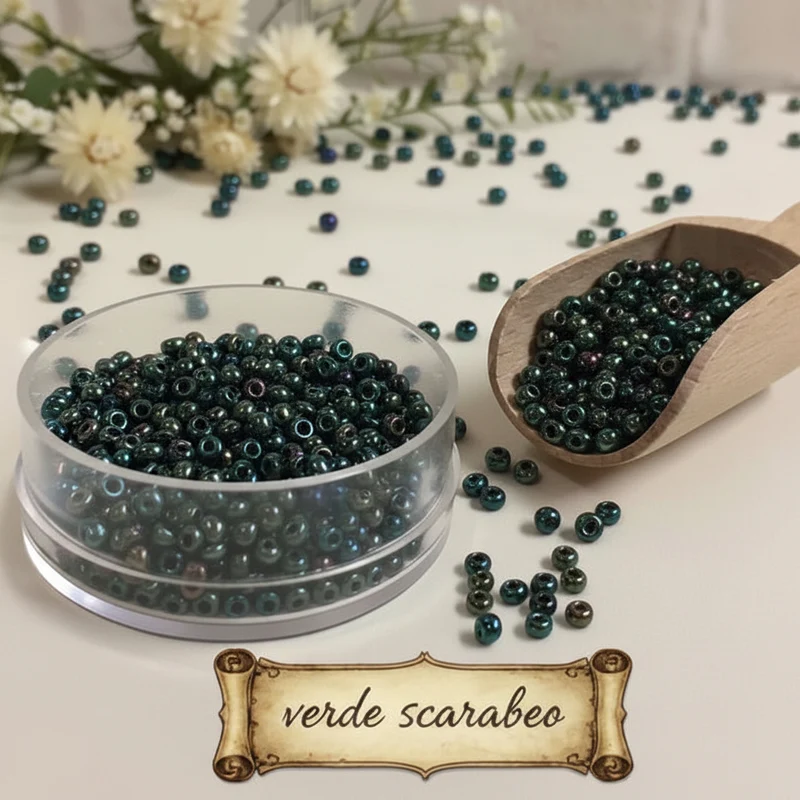 Rocailles perline metalliche particolari 2.5 mm 9/0 hobby bijoux fiori