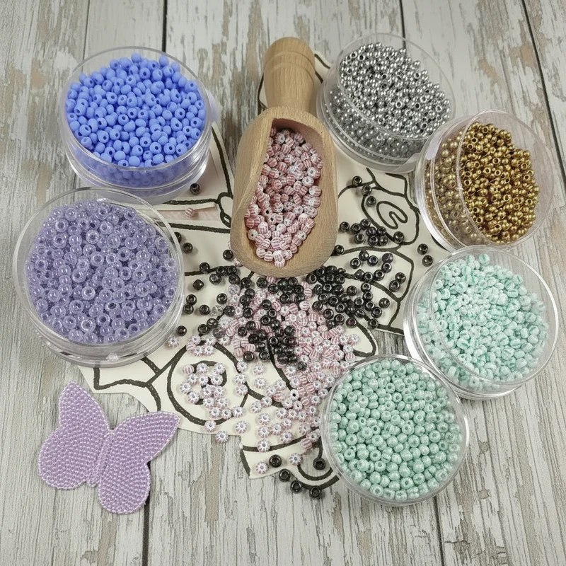 Rocailles perline metalliche particolari 2.5 mm 9/0 hobby bijoux fiori