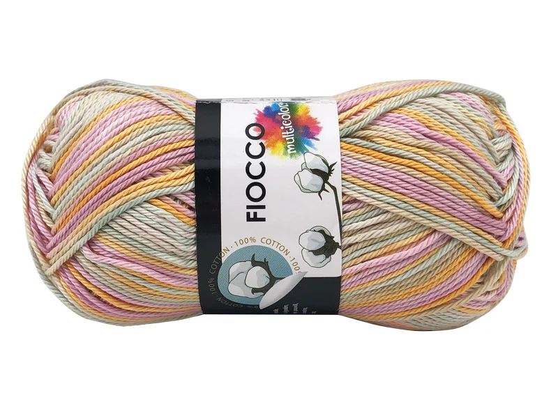 Filato cotone fiocco multicolore | cf 250 gr | 100% cotone per uncinetto