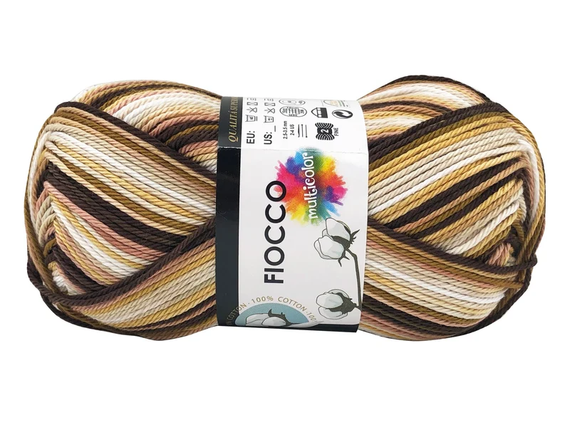 Filato cotone fiocco multicolore | cf 250 gr | 100% cotone per uncinetto