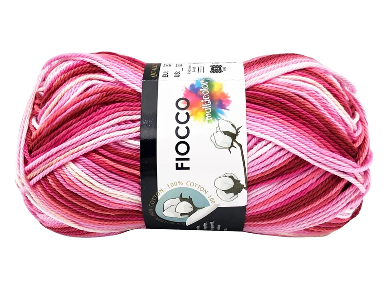 Filato cotone fiocco multicolore | cf 250 gr | 100% cotone per uncinetto