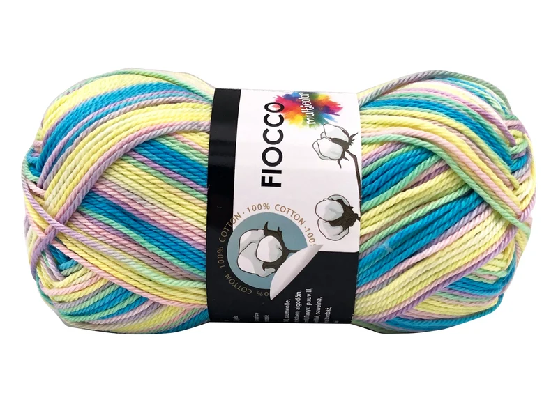 Filato cotone fiocco multicolore | cf 250 gr | 100% cotone per uncinetto