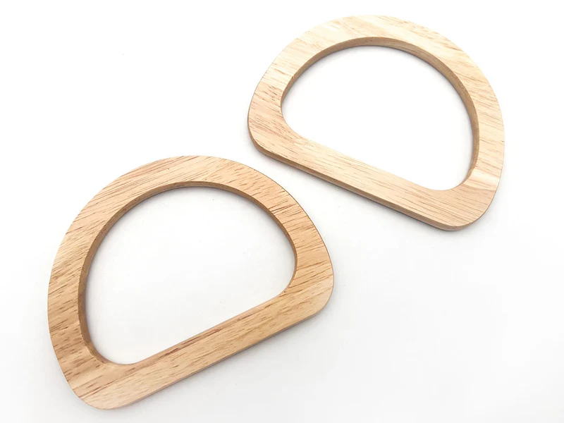 Manici luna in legno per borse all'uncinetto | 14x10 cm | cf 2 pz