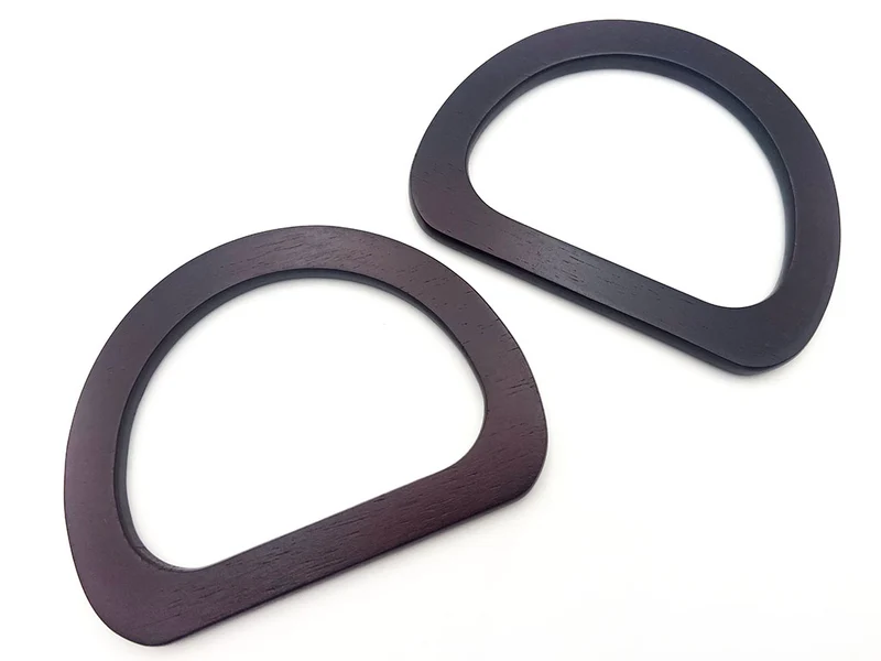 Manici luna in legno per borse all'uncinetto | 14x10 cm | cf 2 pz