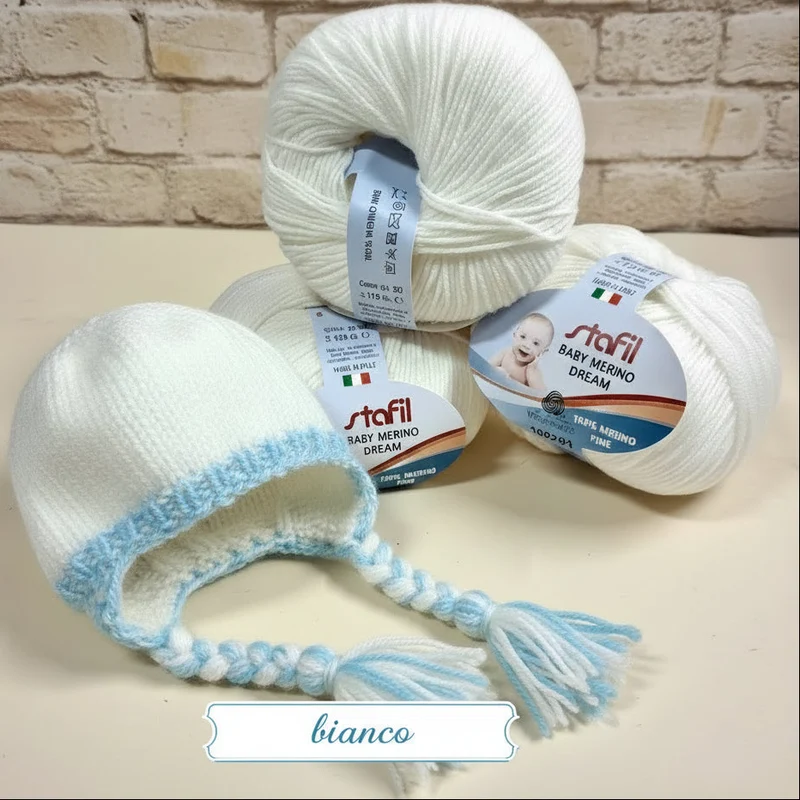Lana merino neonato per copertine uncinetto lavori maglia bambini