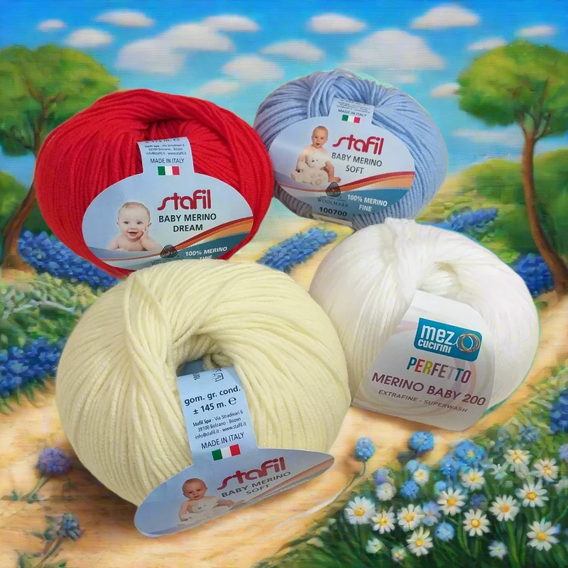 Lana merino neonato per copertine uncinetto lavori maglia bambini