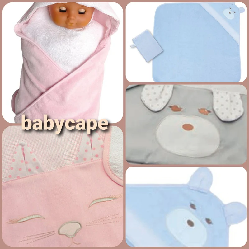 Accappatoio babycape per ricamo e punto croce di bambini neonati
