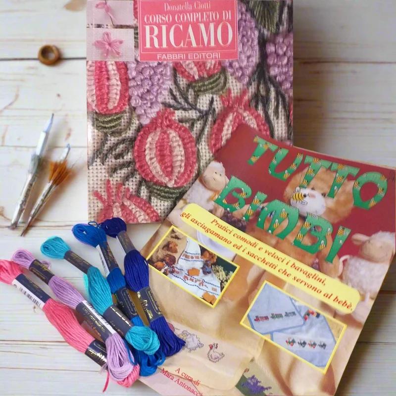 Ricamo punto croce manuali lavori per bambini neonati casa quadretti