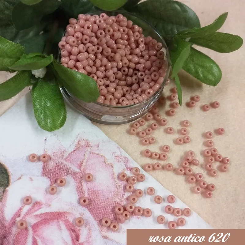 Perline vetro lucido rocailles 2,5 mm 9.0 fiori hobby bonsai conteria