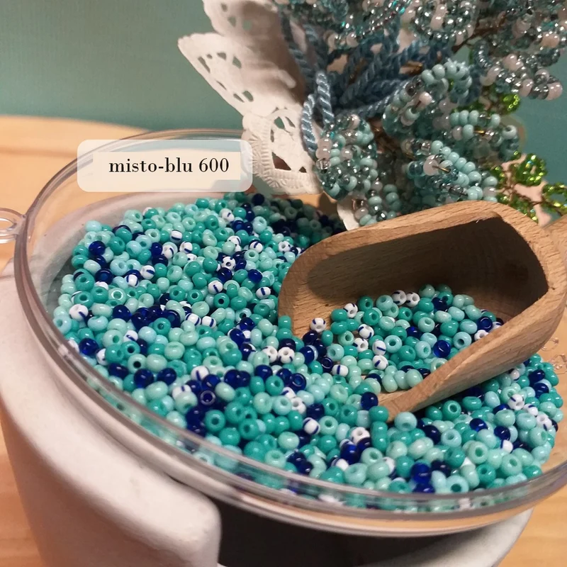 Perline vetro lucido rocailles 2,5 mm 9.0 fiori hobby bonsai conteria