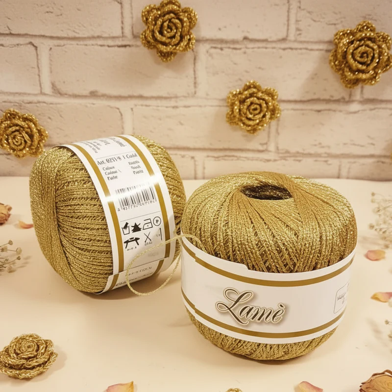 Filati lamé lurex filo argento oro per lavori maglia uncinetto 2.5-3