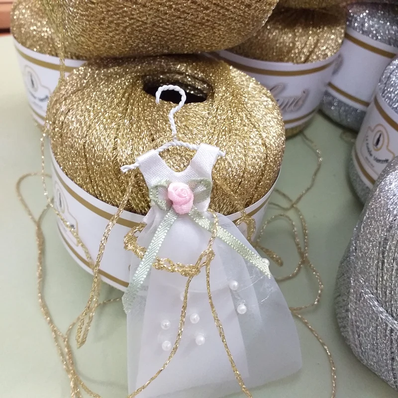 Filati lamé lurex filo argento oro per lavori maglia uncinetto 2.5-3