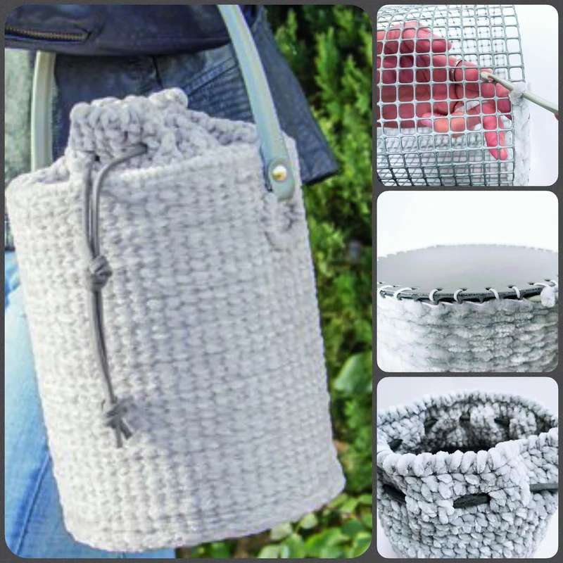 Kit borse uncinetto fettuccia ciniglia accessori ecopelle, spiegazioni