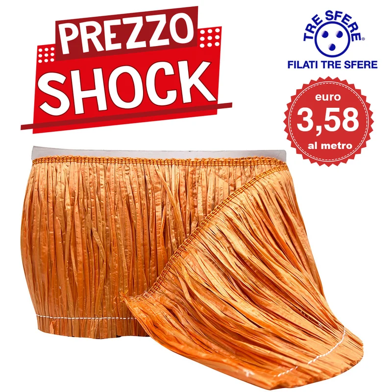 Frangia in rafia sintetica | 100% polipropilene | cf 5 mt | h 15 cm