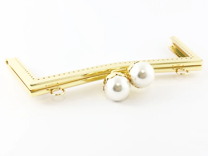 Chiusura clic clac oro per borse | 21x9,5 cm | cf 1 pz | tre sfere