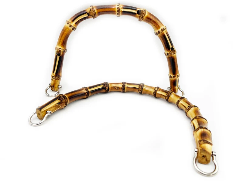 Manici in bamboo laccato con ganci per borse | 24x16 cm | cf 2 pz