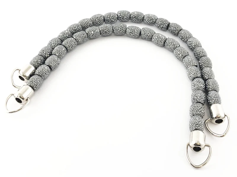 Manici per borse a uncinetto strass | 20x13 cm | 1 coppia
