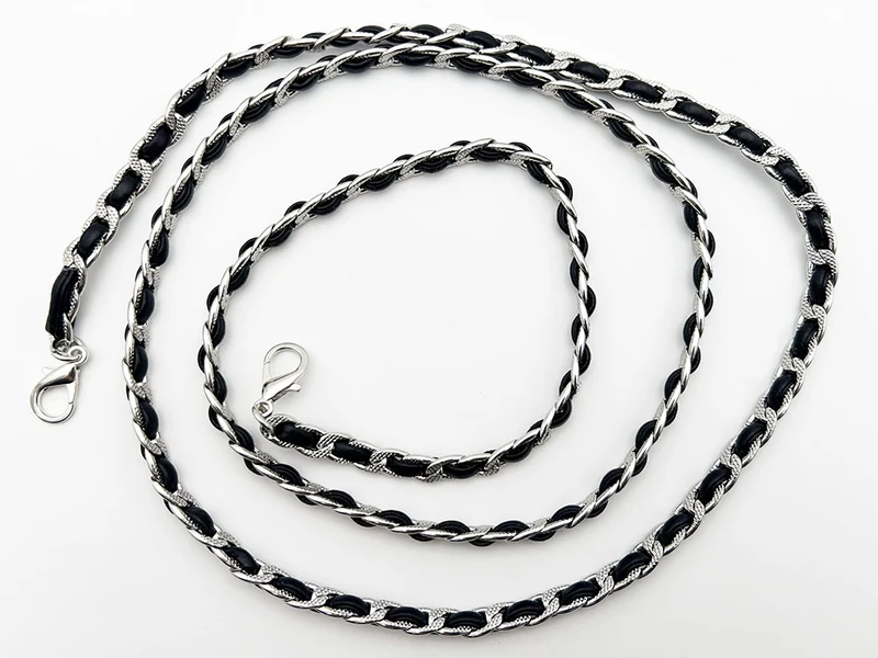 Catena metallo per borse | 120 cm 10x7 mm | mod. c03 moschettoni