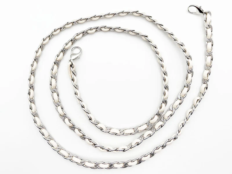 Catena metallo per borse | 120 cm 10x7 mm | mod. c03 moschettoni