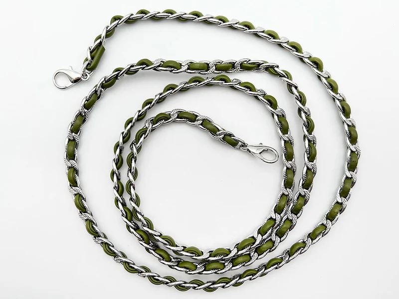 Catena metallo per borse | 120 cm 10x7 mm | mod. c03 moschettoni