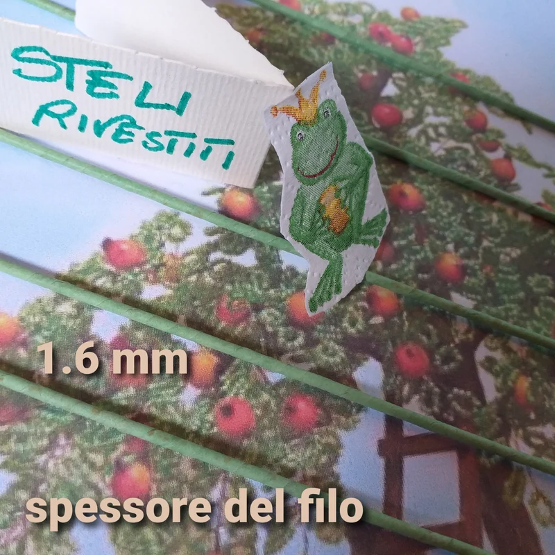Steli gambi fiori fili ferri per fioristi barrette ricoperte verdi