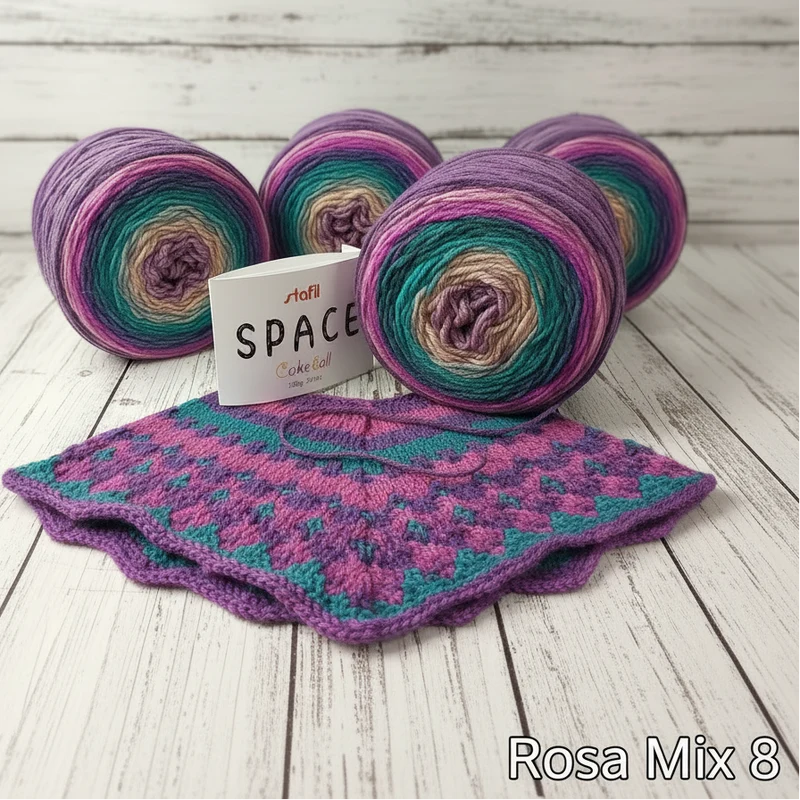 Lana multicolore sfumata uncinetto maglia vendita gomitolo, kit schemi
