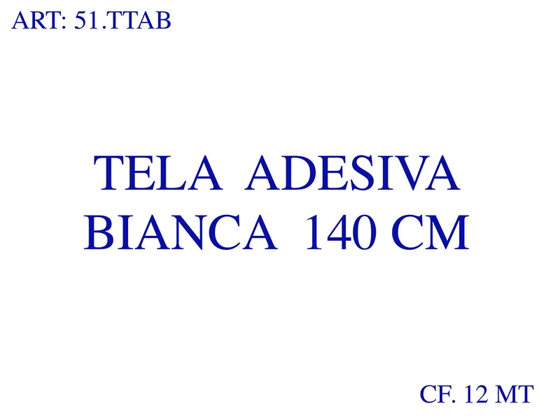 Tela adesiva bianca h 140 cf 12 mt