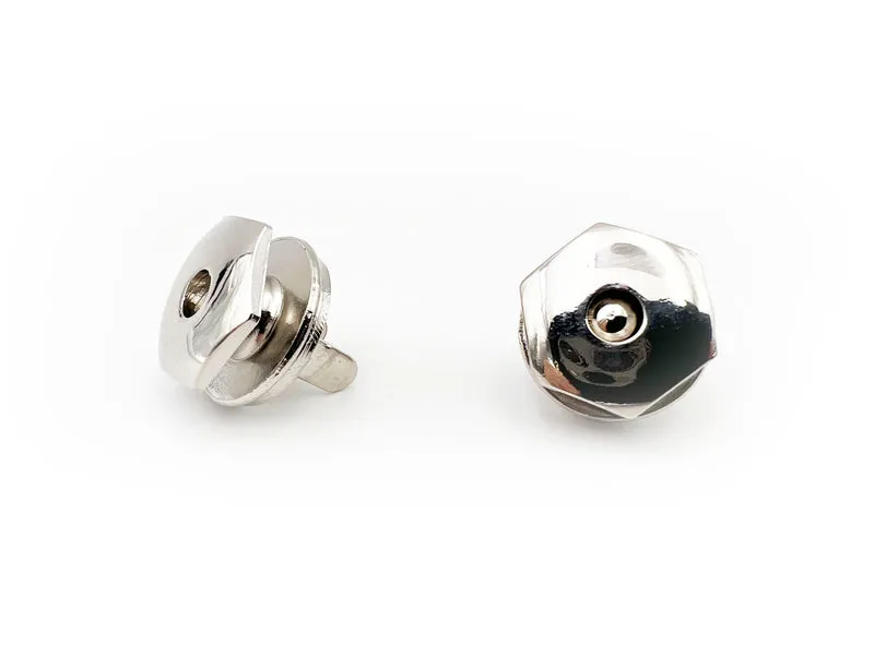 Bottone magnetico per borse esagono argento | 18 mm | cf 2 pz