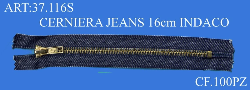 Cerniera jeans 16cm indaco cf.10pz