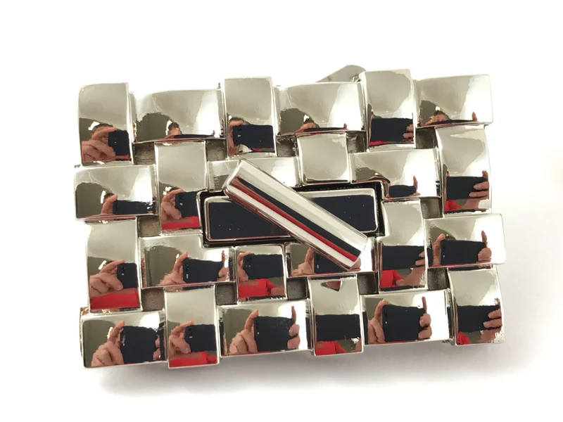 Chiusura in metallo per borse mod. intrecci | 6x4 cm | cf 1 pz