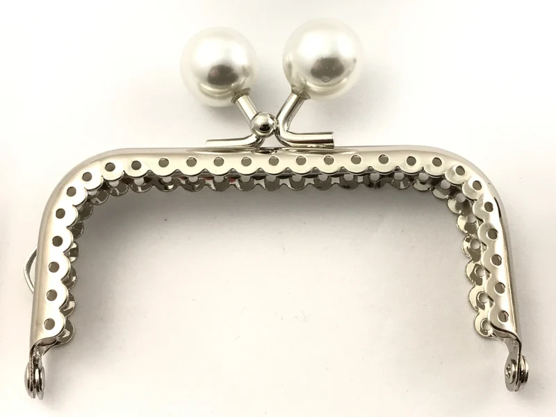 Chiusura clic clac retta argento per borse | 8,5 cm | cf 1 pz