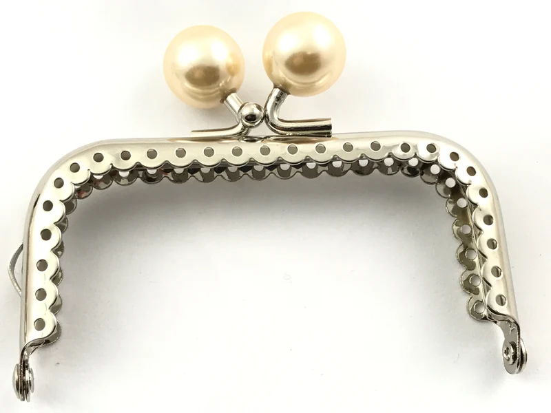 Chiusura clic clac retta argento per borse | 8,5 cm | cf 1 pz