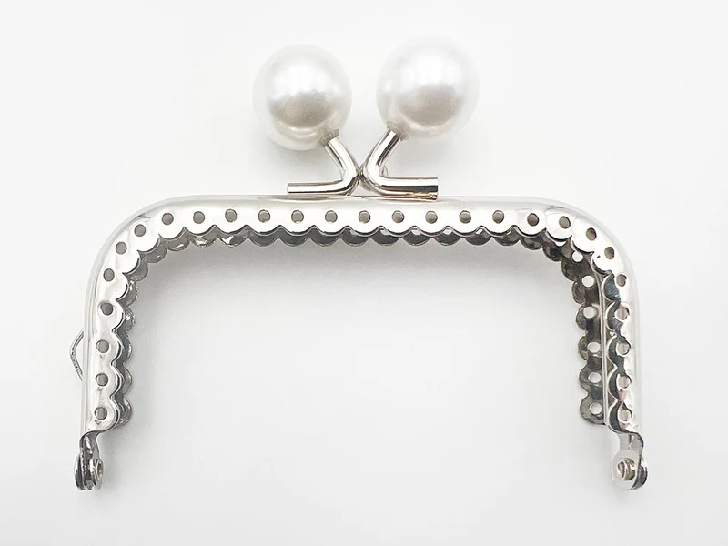 Chiusura clic clac retta argento per borse | 8,5 cm | cf 1 pz
