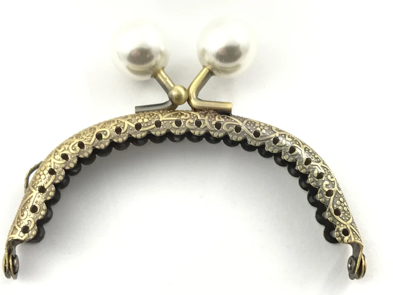 Chiusura clic clac perla bronzo per borse | 8,5 cm | cf 1 pz