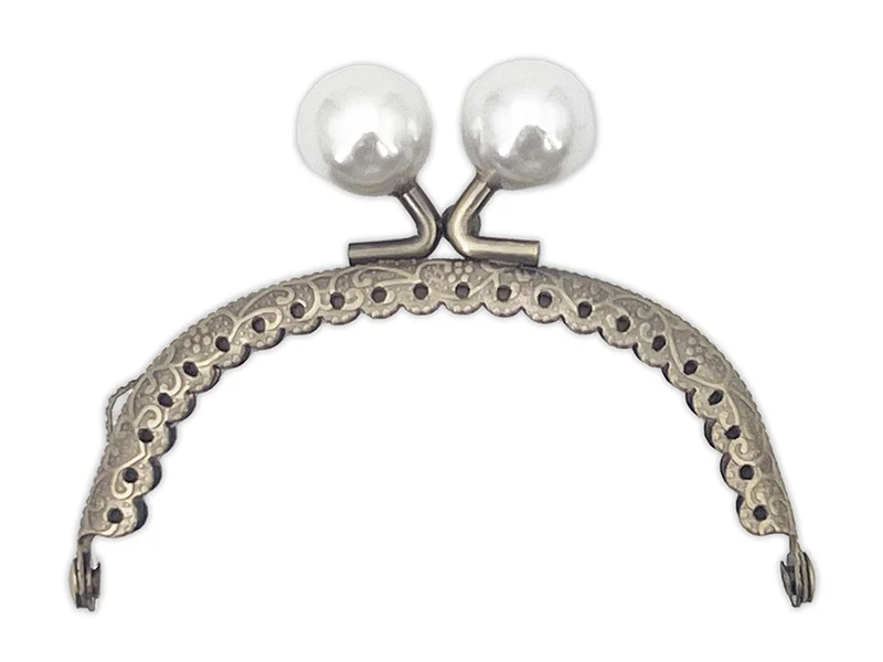 Chiusura clic clac perla bronzo per borse | 8,5 cm | cf 1 pz