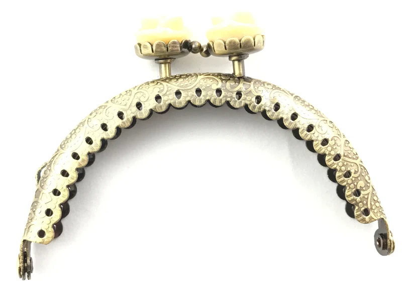 Chiusura clic clac fiore bronzo per borse | 8,5 cm | cf 1 pz | tre sfere