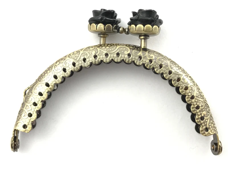 Chiusura clic clac fiore bronzo per borse | 8,5 cm | cf 1 pz | tre sfere