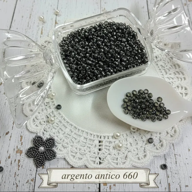 Perline conteria in vetro argentato vendita peso 16-100 grammi Stafil