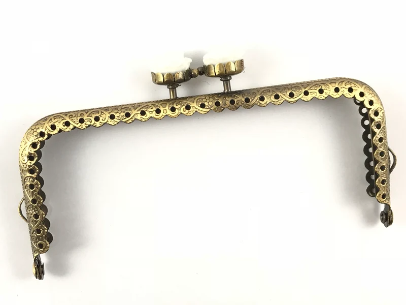 Chiusura clic clac retta fiore bronzo per borse | 12,5 cm | cf 1 pz
