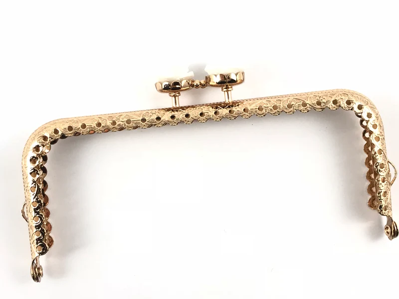 Chiusura clic clac retta fiore oro per borse | 12,5 cm | cf 1 pz