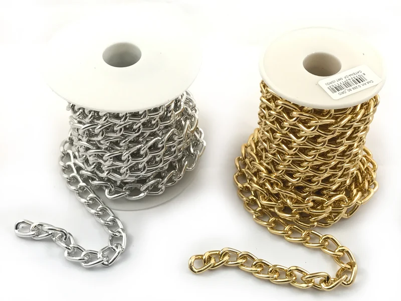Catena in metallo per borse | 5 mt 1,6x1,2 mm | per borse fai da te