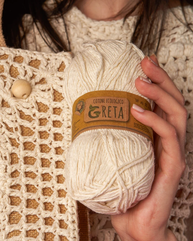 Filato cotone greta | cf 500 gr | 100% cotone riciclato
