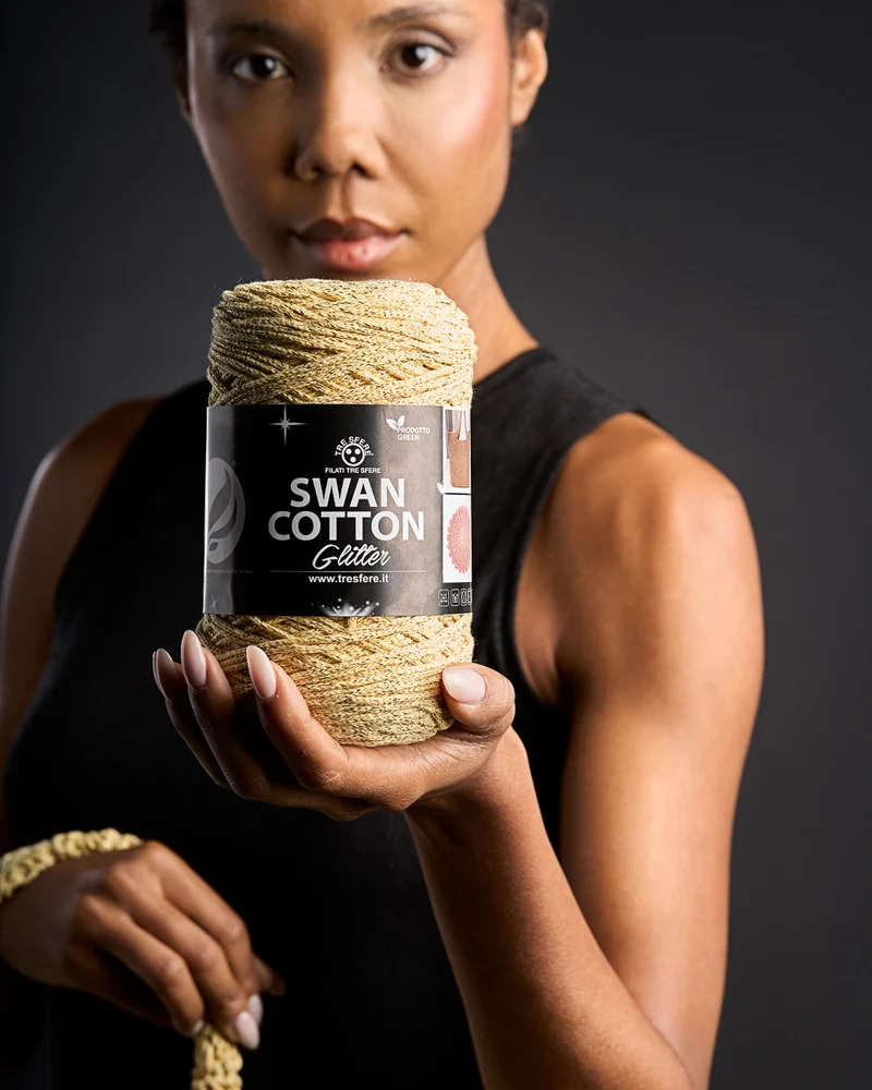Cordino swan cotton glitter | cf 250 gr | 67% cotone 33% poly