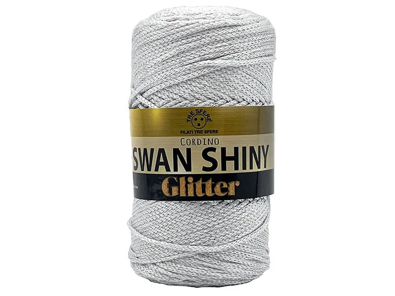 Cordino shiny glitter swan | cf 250 gr | 85% polipropilene 15% lurex