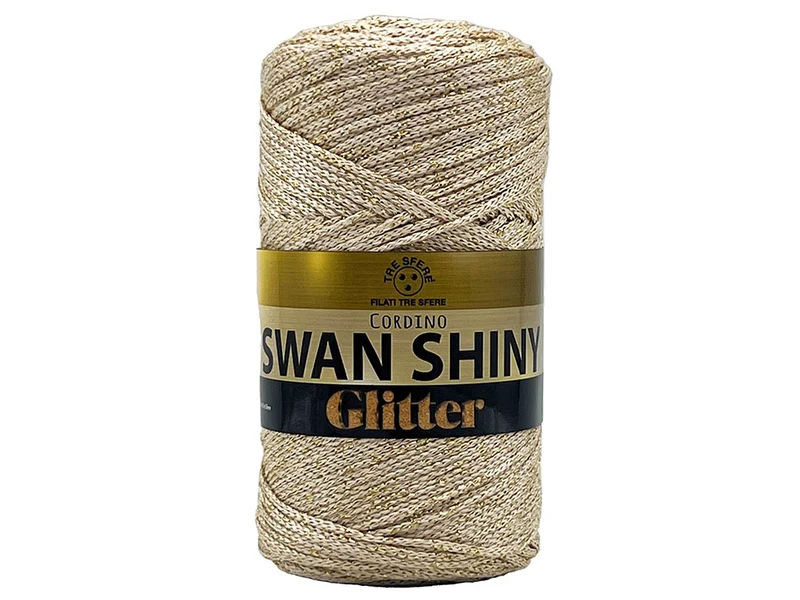Cordino shiny glitter swan | cf 250 gr | 85% polipropilene 15% lurex