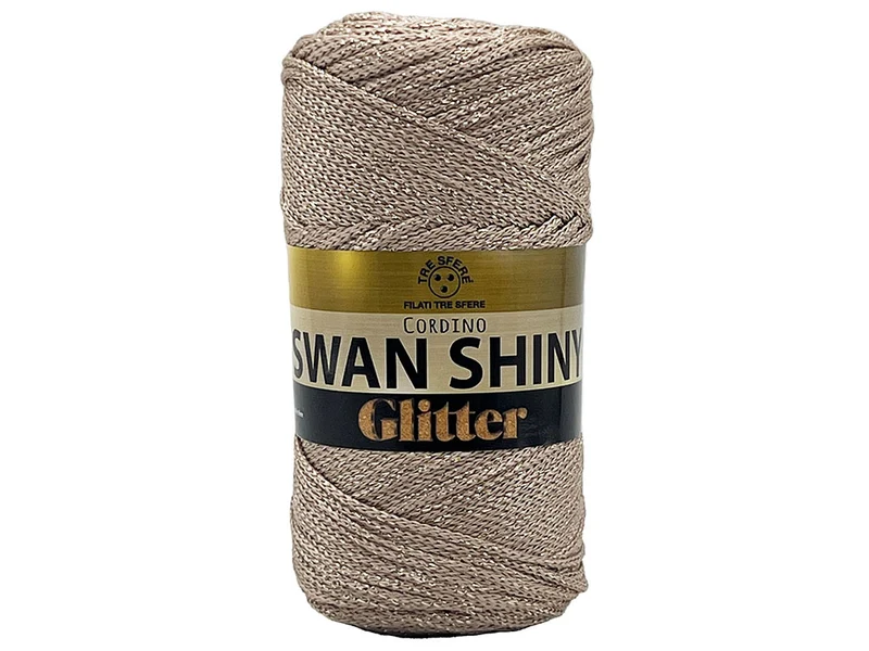 Cordino shiny glitter swan | cf 250 gr | 85% polipropilene 15% lurex