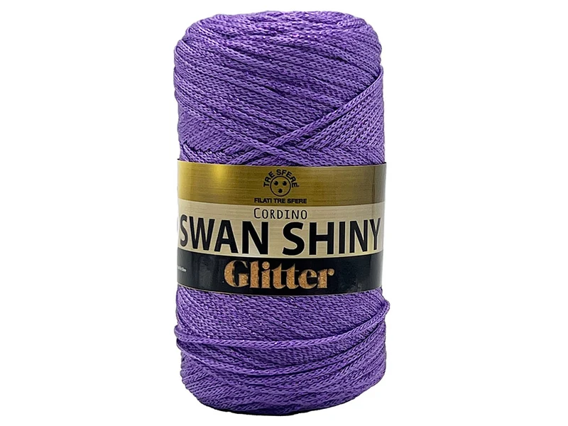 Cordino shiny glitter swan | cf 250 gr | 85% polipropilene 15% lurex