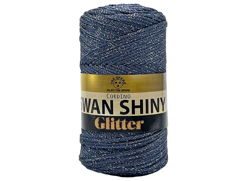 Cordino shiny glitter swan | cf 250 gr | 85% polipropilene 15% lurex