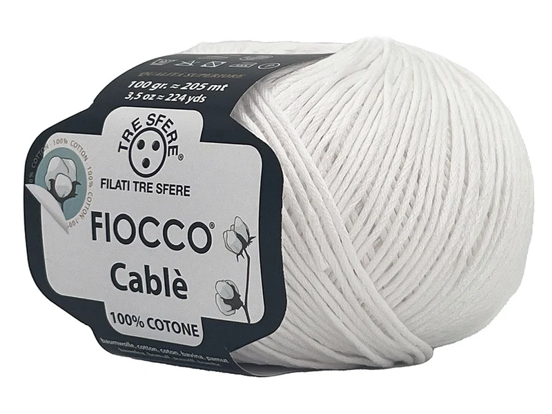 Filato cotone fiocco cablè n 4 | cf 500 gr |100% cotone naturale
