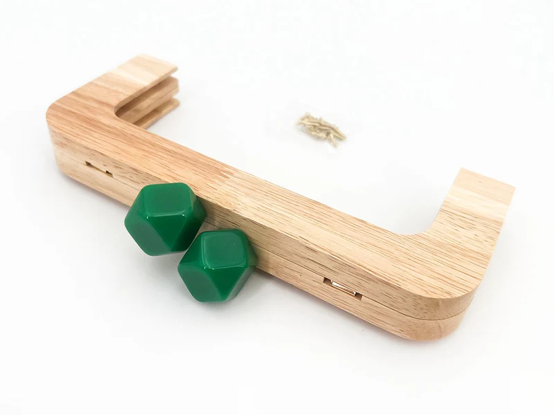 Chiusura clic clac legno prisma per borse | 20x8 cm | cf 1 pz